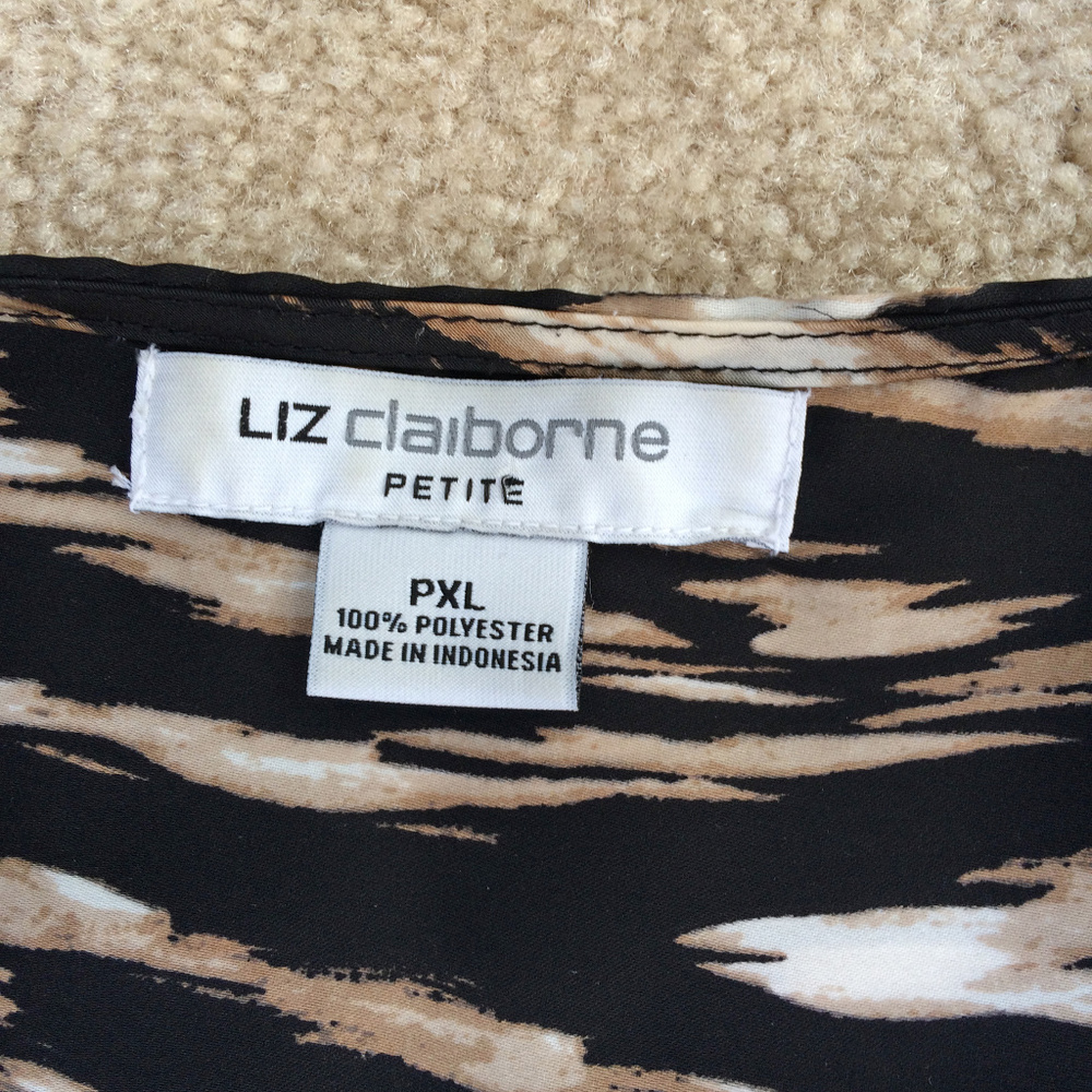 Liz Claiborne Button Down Peasant Blouse XLP - Picture 4 of 4